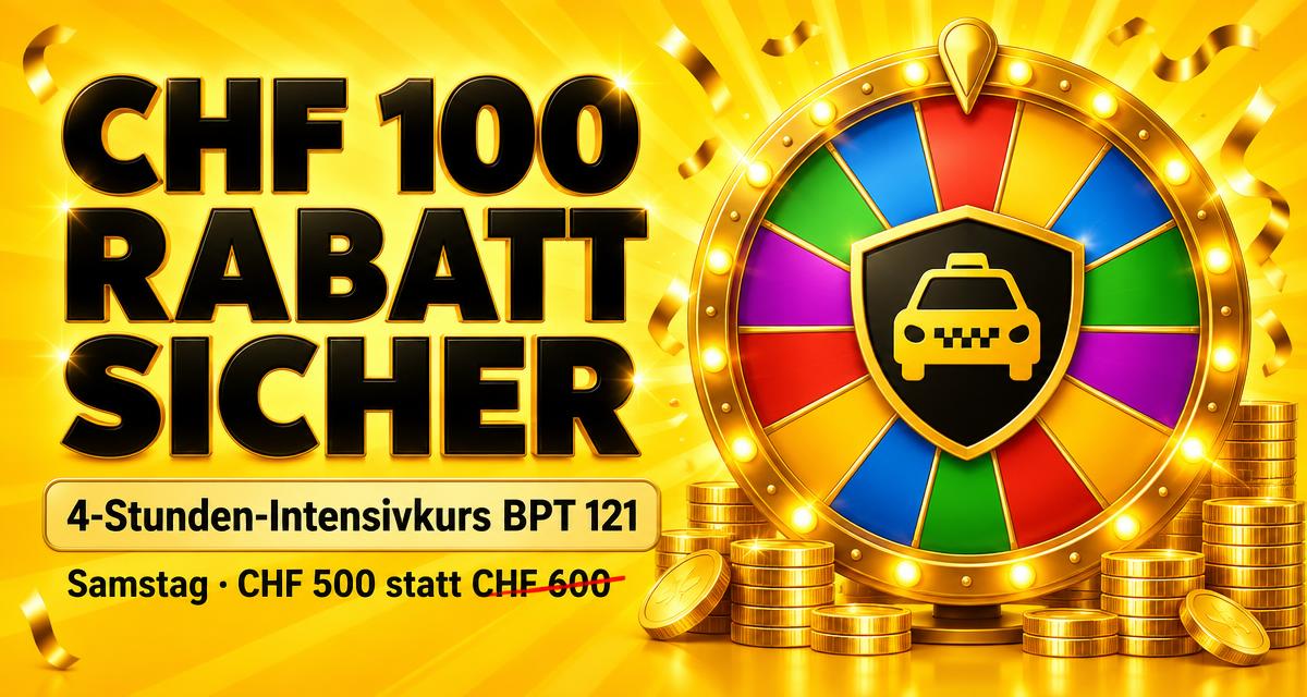 Sonderaktion BPT 121: CHF 200 Rabatt sicher, Intensivkurs CHF 300 statt 500